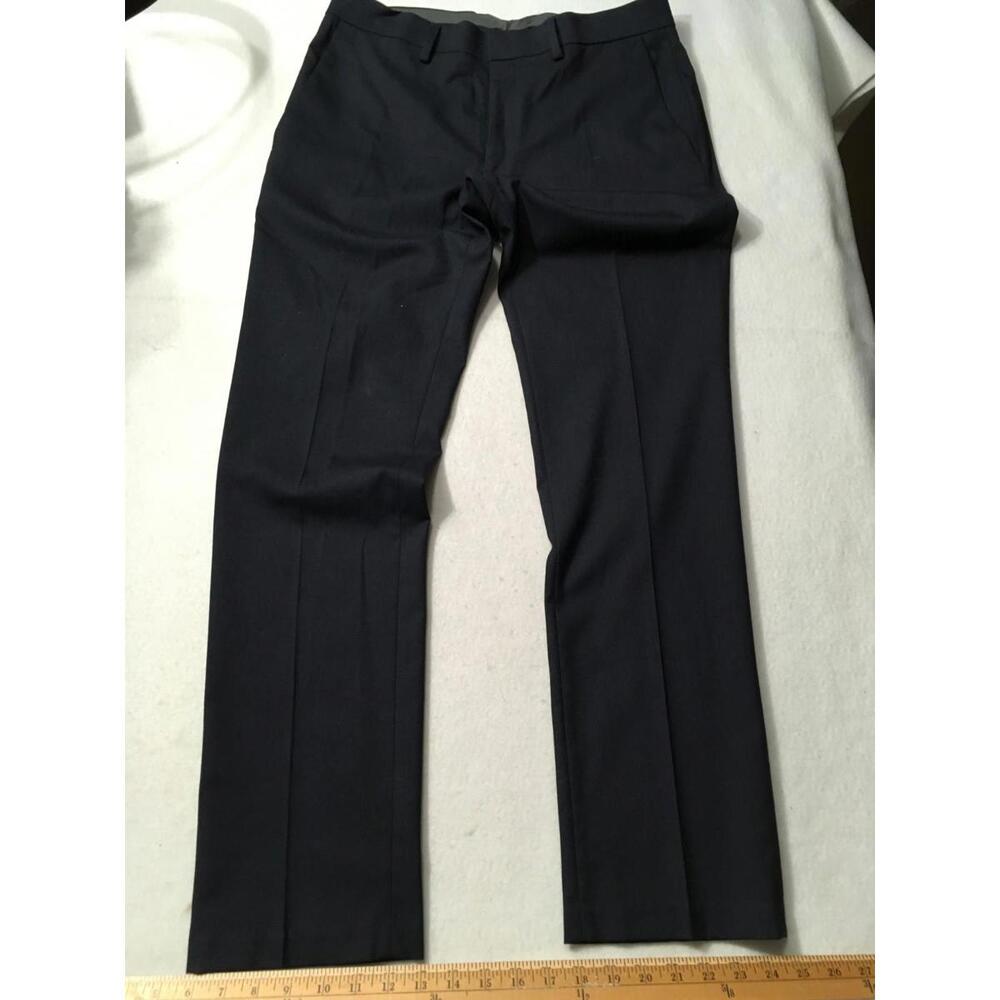 Kenneth Cole Reaction Mens Dress Pants NAVY Flat Front Size 33 X 31